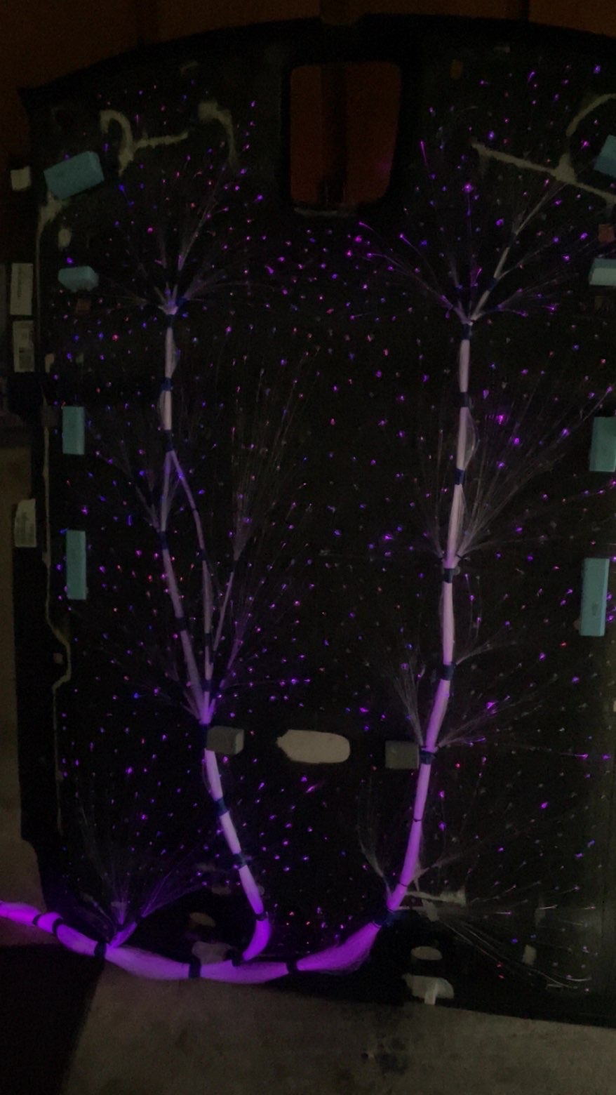 Fiber optic headliner installation